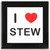 I Love Stew - Square Glass Coaster
