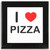I Love Pizza - Square Glass Coaster