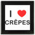 I Love Crepes - Square Glass Coaster