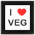 I Love Veg - Square Glass Coaster
