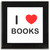 I Love Books - Square Glass Coaster I Love Books - Square Glass Coaster