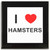 I Love Hamsters - Square Glass Coaster I Love Hamsters - Square Glass Coaster