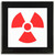Red Nuclear Symbol - Square Glass Coaster Red Nuclear Symbol - Square Glass Coaster
