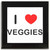 I Love Veggies - Square Glass Coaster I Love Veggies - Square Glass Coaster