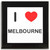 I Love Melbourne - Square Glass Coaster