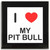 I Love My Pit Bull - Square Glass Coaster