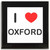 I Love Oxford - Square Glass Coaster