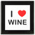 I Love Wine - Square Glass Coaster