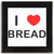 I Love Bread - Square Glass Coaster