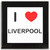 I Love Liverpool - Square Glass Coaster