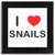 I Love Snails - Square Glass Coaster I Love Snails - Square Glass Coaster
