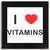 I Love Vitamins - Square Glass Coaster I Love Vitamins - Square Glass Coaster