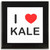 I Love Kale - Square Glass Coaster I Love Kale - Square Glass Coaster