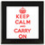White Red Keep Calm and Carry On - Square Glass Coaster