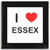 I Love Essex - Square Glass Coaster