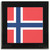 Norway Flag - Square Glass Coaster