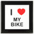 I Love My Bike - Square Glass Coaster I Love My Bike - Square Glass Coaster
