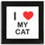 I Love My Cat - Square Glass Coaster
