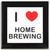 I love Home Brewing - Square Glass Coaster