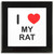 I Love My Rat - Square Glass Coaster