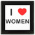I love Women - Square Glass Coaster