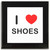 I Love Shoes - Square Glass Coaster