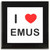 I Love Emus - Square Glass Coaster