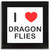I Love Dragonflies - Square Glass Coaster
