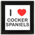 I Love Cocker Spaniels - Square Glass Coaster