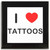 I love Tattoos - Square Glass Coaster