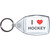 I Love Hockey - Clear Plastic Key Ring Size Choice New