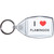 I Love Flamingos - Clear Plastic Key Ring Size Choice New