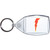 Lightning Bolt Red - Clear Plastic Key Ring Size Choice New
