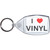 I Love Vinyl - Clear Plastic Key Ring