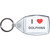 I Love Dolphins - Clear Plastic Key Ring Size Choice New