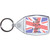 UK Keep Calm and Carry On - Clear Plastic Key Ring Size Choice New