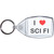 I love Sci Fi - Small Plastic Key Ring I love Sci Fi - Small Plastic Key Ring