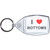 I love Bottoms - Clear Plastic Key Ring Size Choice New