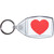 Heart - Clear Plastic Key Ring Size Choice New