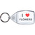 I love Flowers - Clear Plastic Key Ring Size Choice New