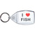 I Love Fish - Clear Plastic Key Ring Size Choice New