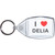 I Love Delia - Clear Plastic Key Ring Size Choice New