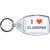 I love Clubbing - Clear Plastic Key Ring Size Choice New