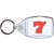 Fruit Machine Lucky Seven - Clear Plastic Key Ring Size Choice New