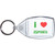 I Love Zombies - Clear Plastic Key Ring Size Choice New