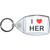 I love Her - Clear Plastic Key Ring Size Choice New