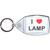 I love Lamp - Clear Plastic Key Ring Size Choice New