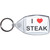 I Love Steak - Clear Plastic Key Ring I Love Steak - Clear Plastic Key Ring