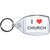 I love Church - Clear Plastic Key Ring Size Choice New