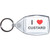 I Love Custard - Clear Plastic Key Ring Size Choice New